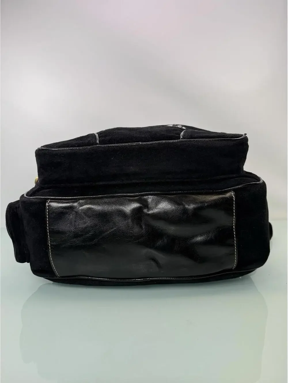 Juicy Couture Velour Backpack Black Crown Crest Y2K Vintage Bag Book Bag